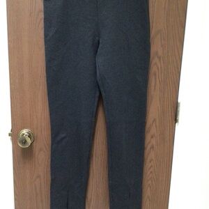 Banana Republic gray stretch pants jersey  rayon, front slit, center seams, sz M